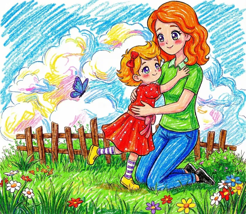 Crayon Drawing illustration style example